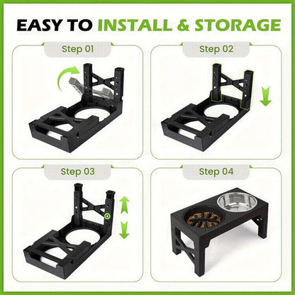 Elevated Dog Bowls with Adjustable Stand | Kin & Kibble