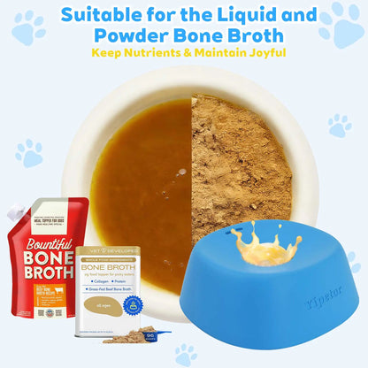 Yipetor Slow Feeder Dog Bowl with Rolling Ball - No Spill Bone Broth & Yogurt Feeder for Dogs and Cats - Perfect for Dietary Supplements and Post-Op Nutrition - Ideal Valentine's Gift for Pets