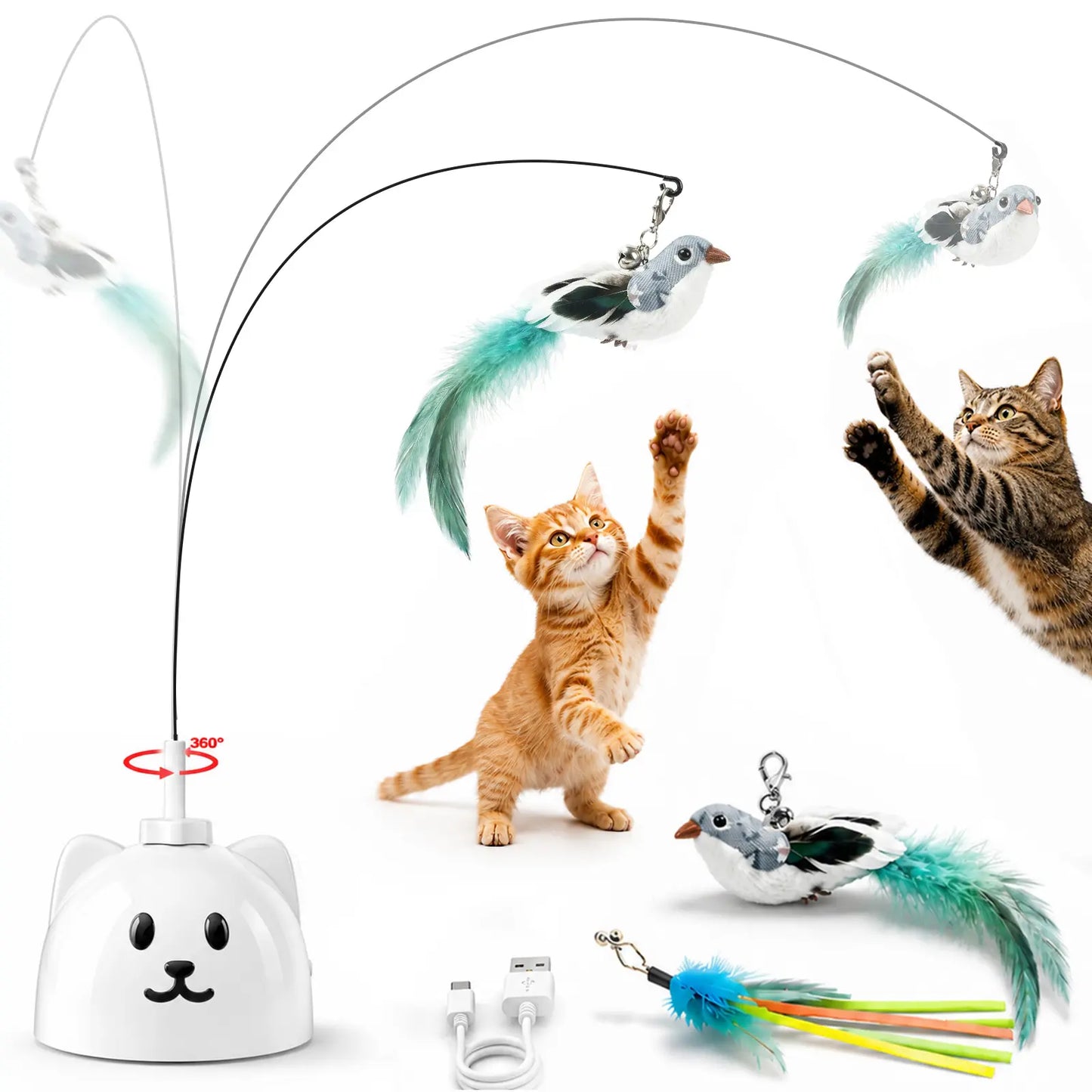 Interactive Cat Toy Wand for Indoor Play | Kin & Kibble