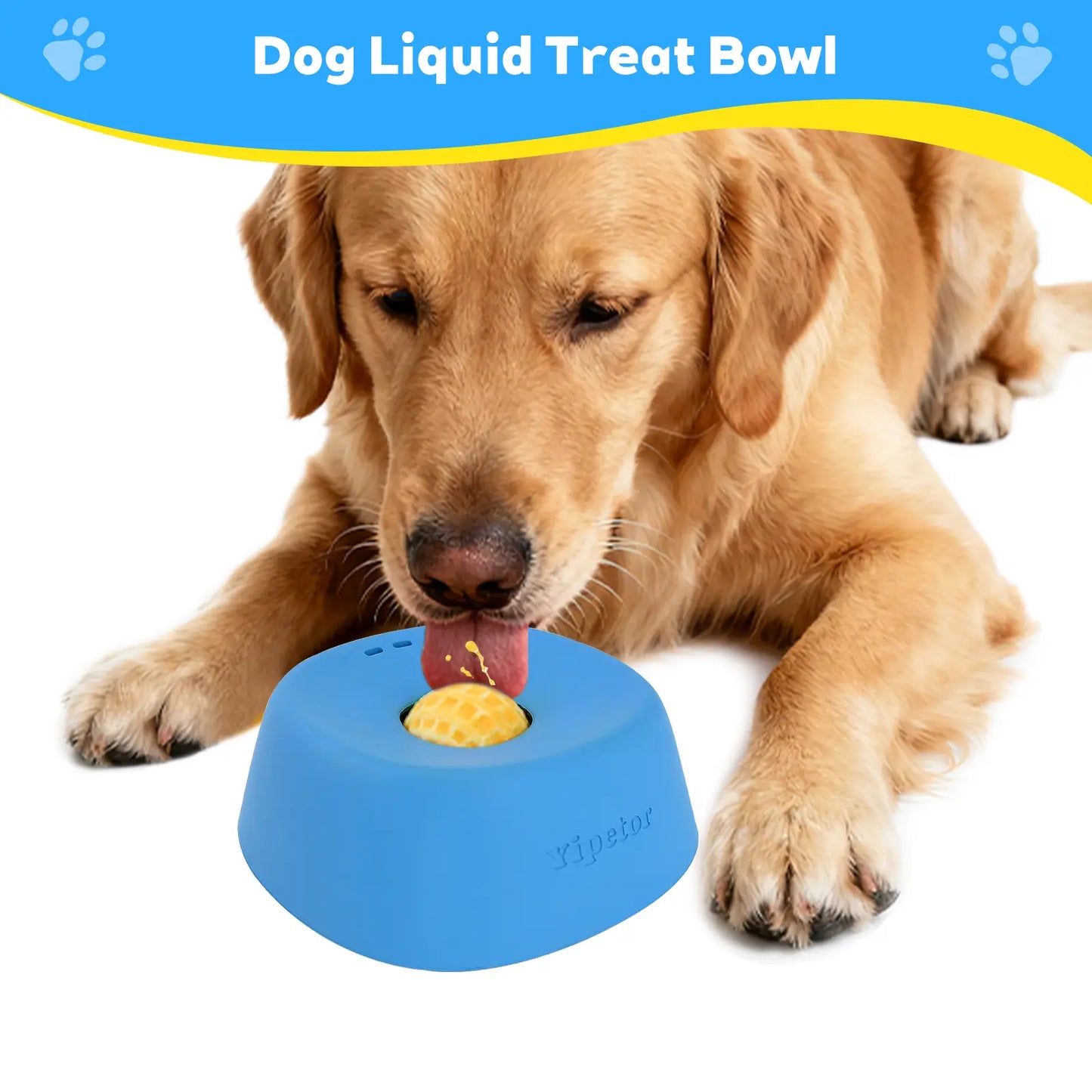 Yipetor Slow Feeder Dog Bowl with Rolling Ball - No Spill Bone Broth & Yogurt Feeder for Dogs and Cats - Perfect for Dietary Supplements and Post-Op Nutrition - Ideal Valentine's Gift for Pets