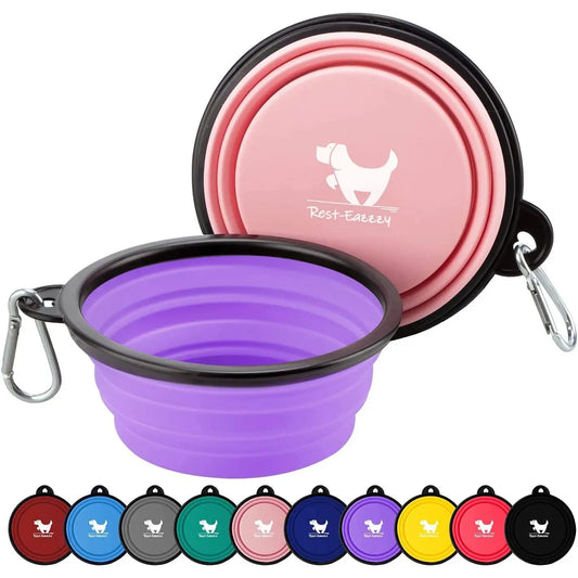 2-Pack Collapsible Dog Bowls for Travel & Walks